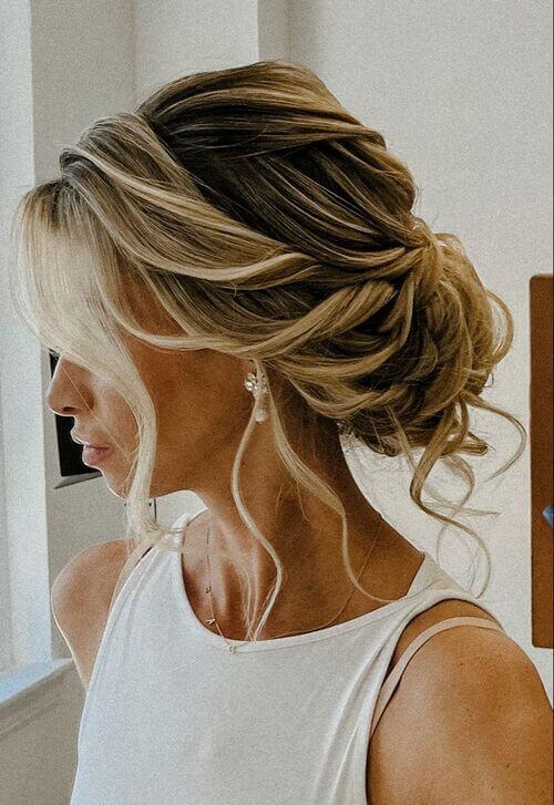 90s bridal messy updo