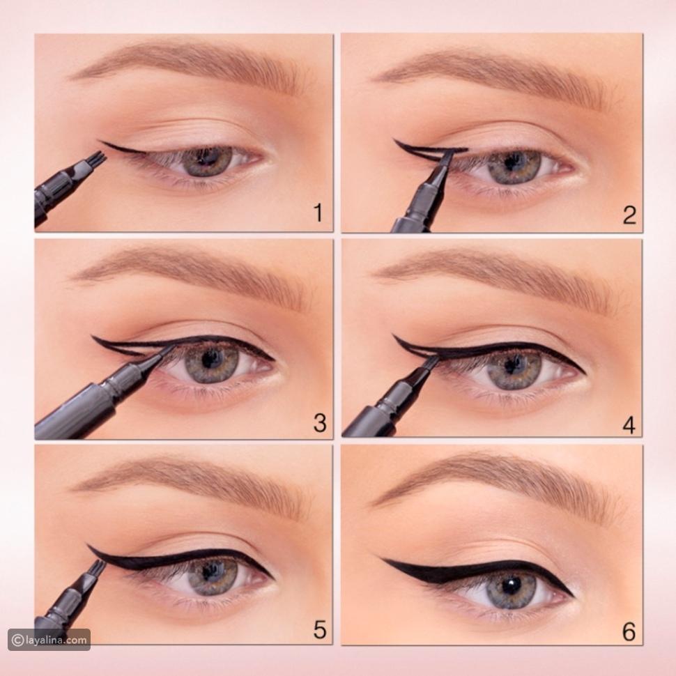 Dramatic eyeliner makeup application