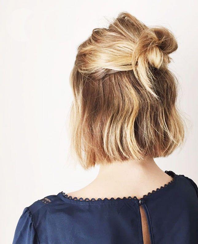Blonde French bob small knot