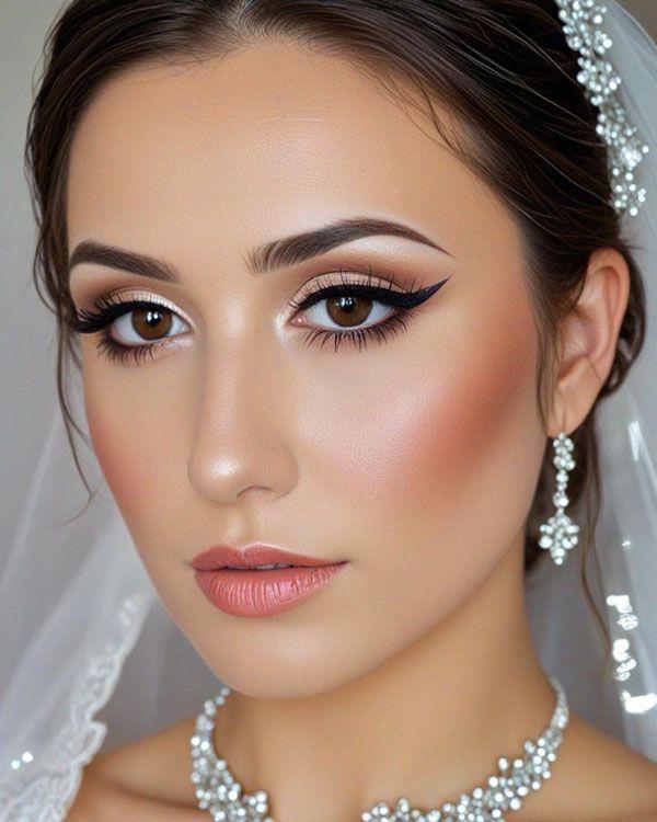 Bridal cut crease eyeliner makeup