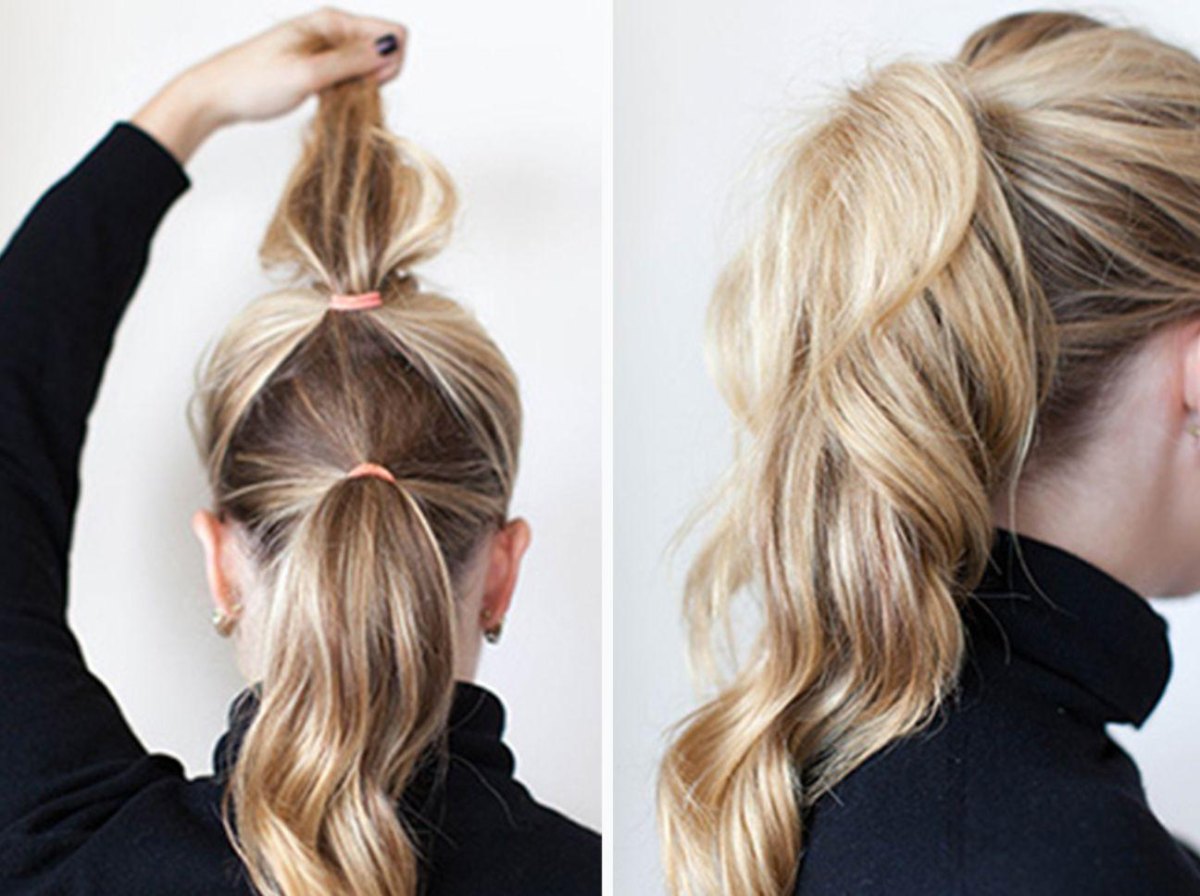 Easy Hair Tie Ponytail Hack for Fuller Hair at Home