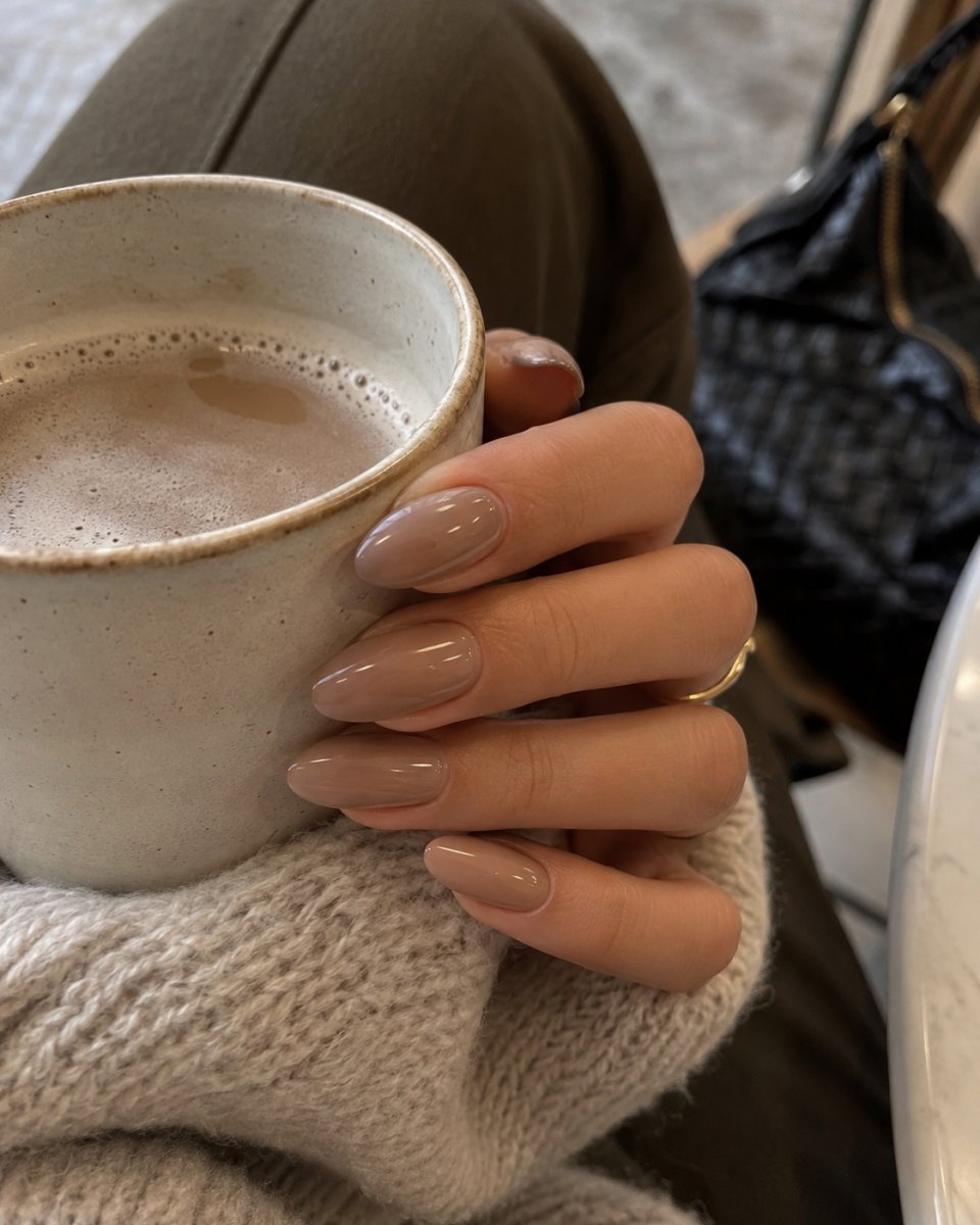 Soft pink Hailey Bieber glazed donut french tips manicure