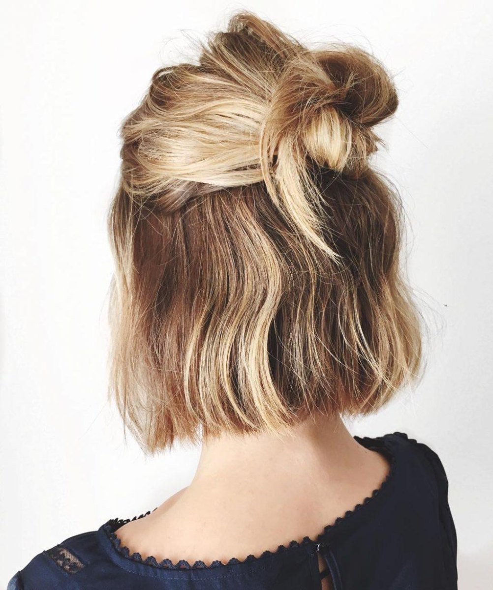 Half up French bob knot