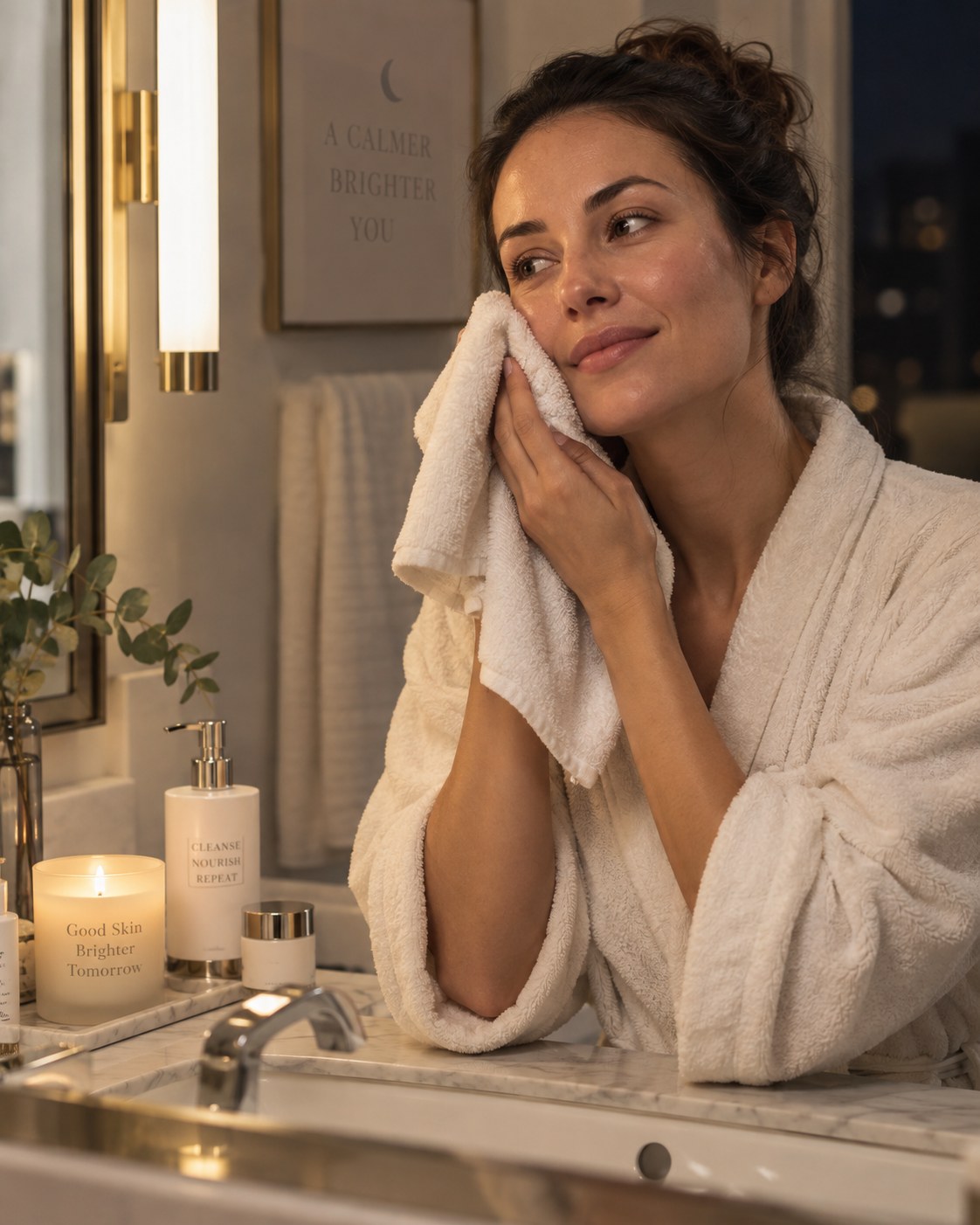Gentle evening face cleansing