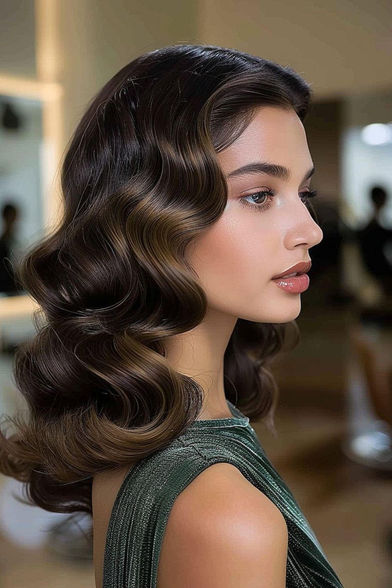 Medium length Hollywood waves