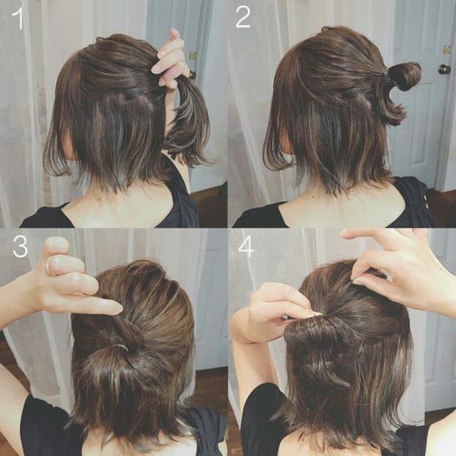 Easy low effort half up bun