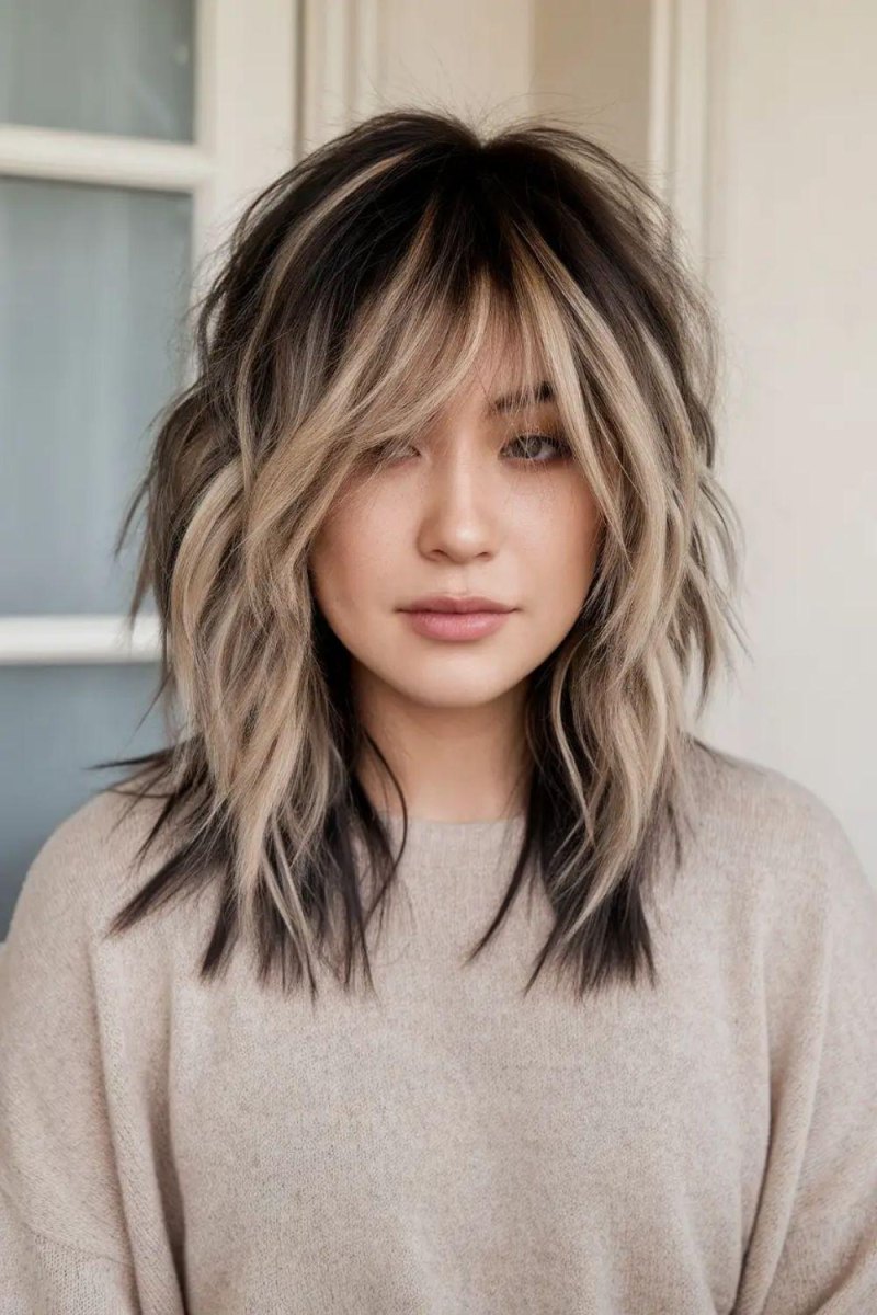 Medium wolf cut hair color