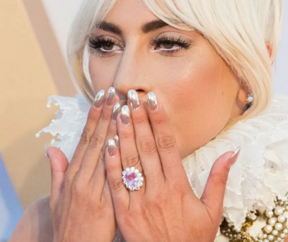 Metallic chrome celebrity nails