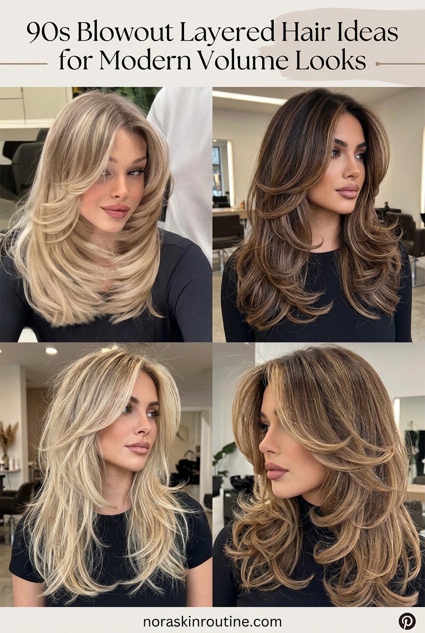 90s Blowout Layered Hair Ideas for Modern Volume Looks