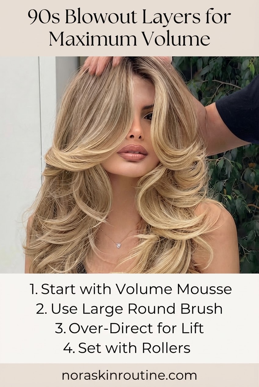 90s Blowout Layers for Maximum Volume