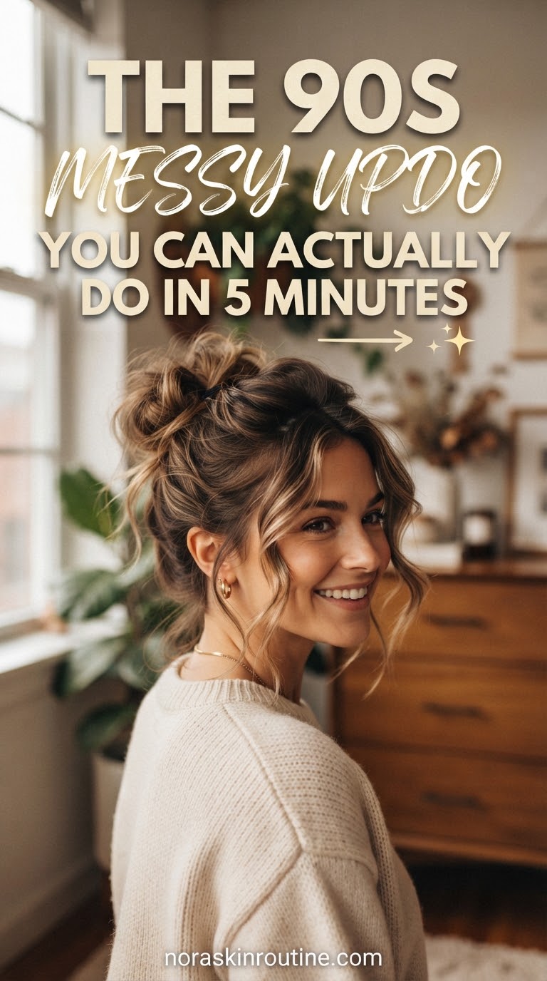 The 90s Messy Updo You Can Actually Do in 5 Minutes