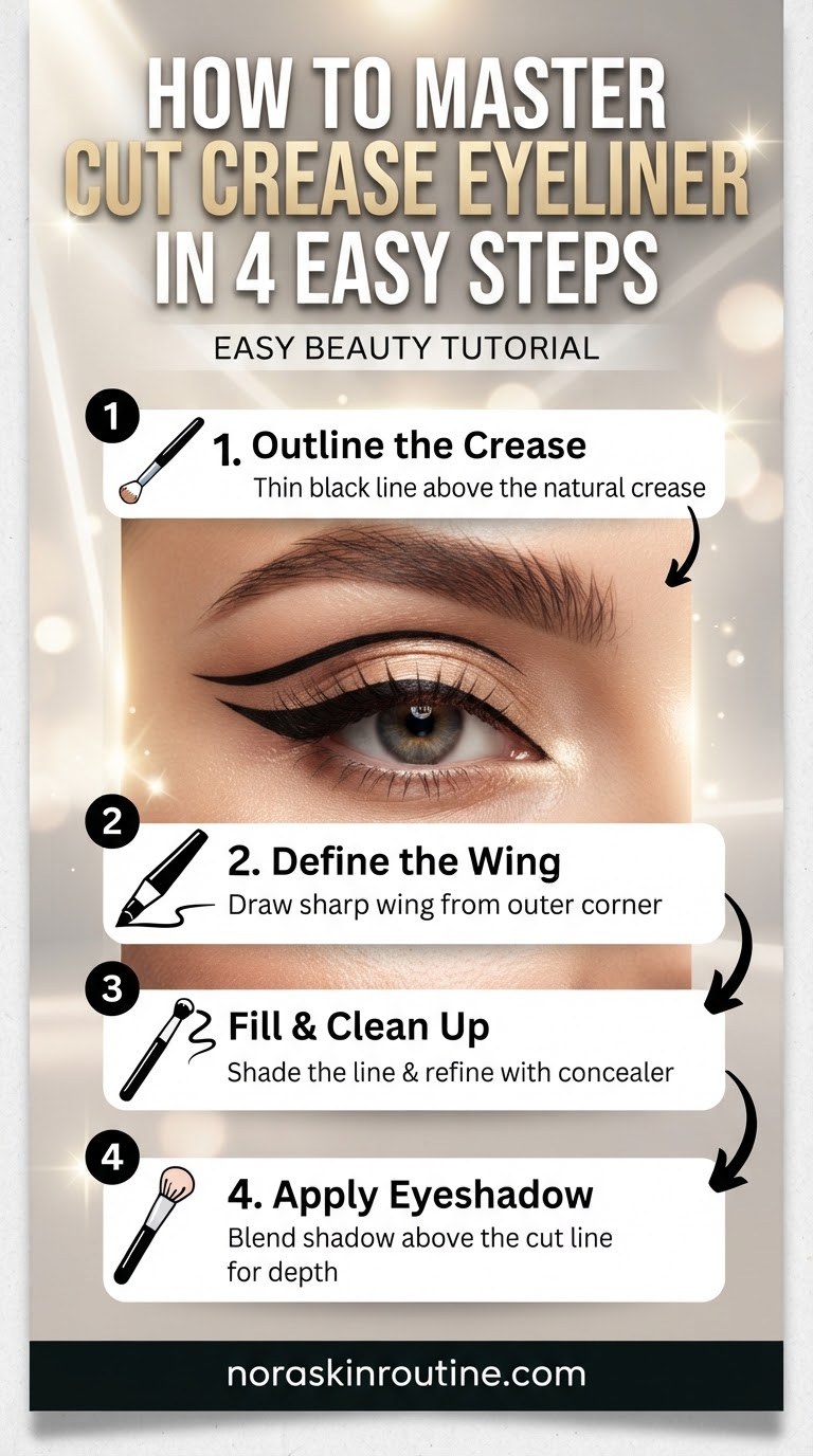 How to Master Cut Crease Eyeliner in 4 Easy Steps