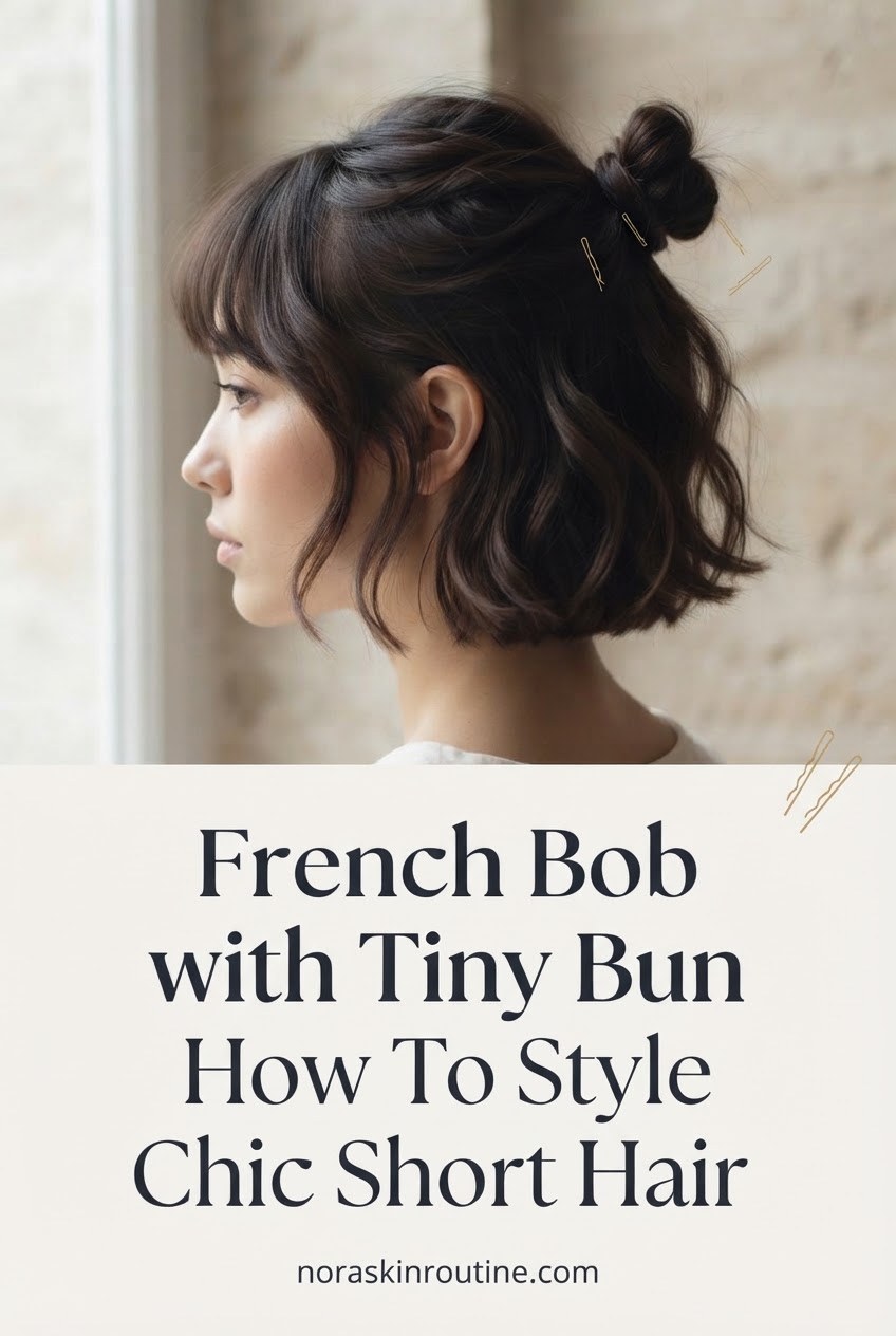 French Bob with Tiny Bun How To Style Chic Short Hair