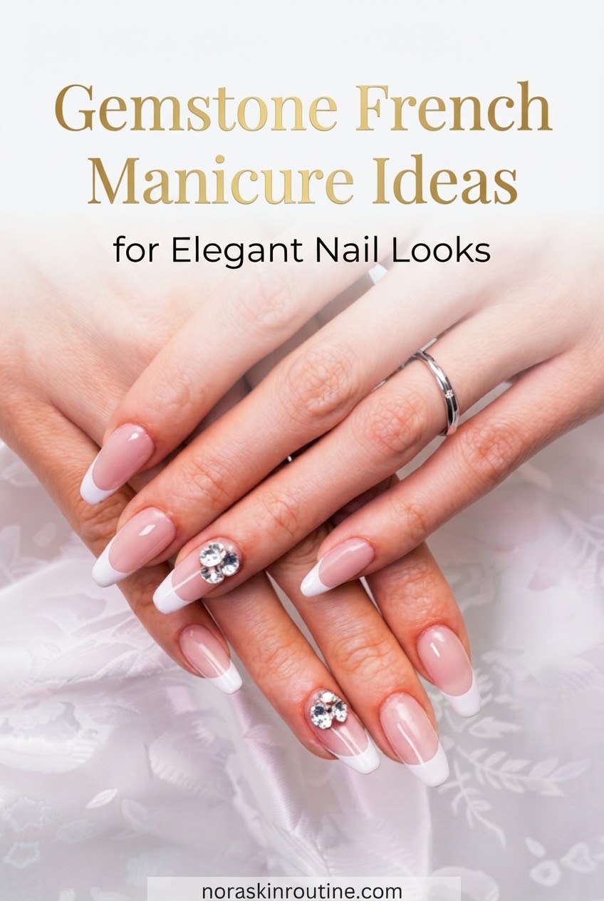 Gemstone French Manicure Ideas for Elegant Nail Looks