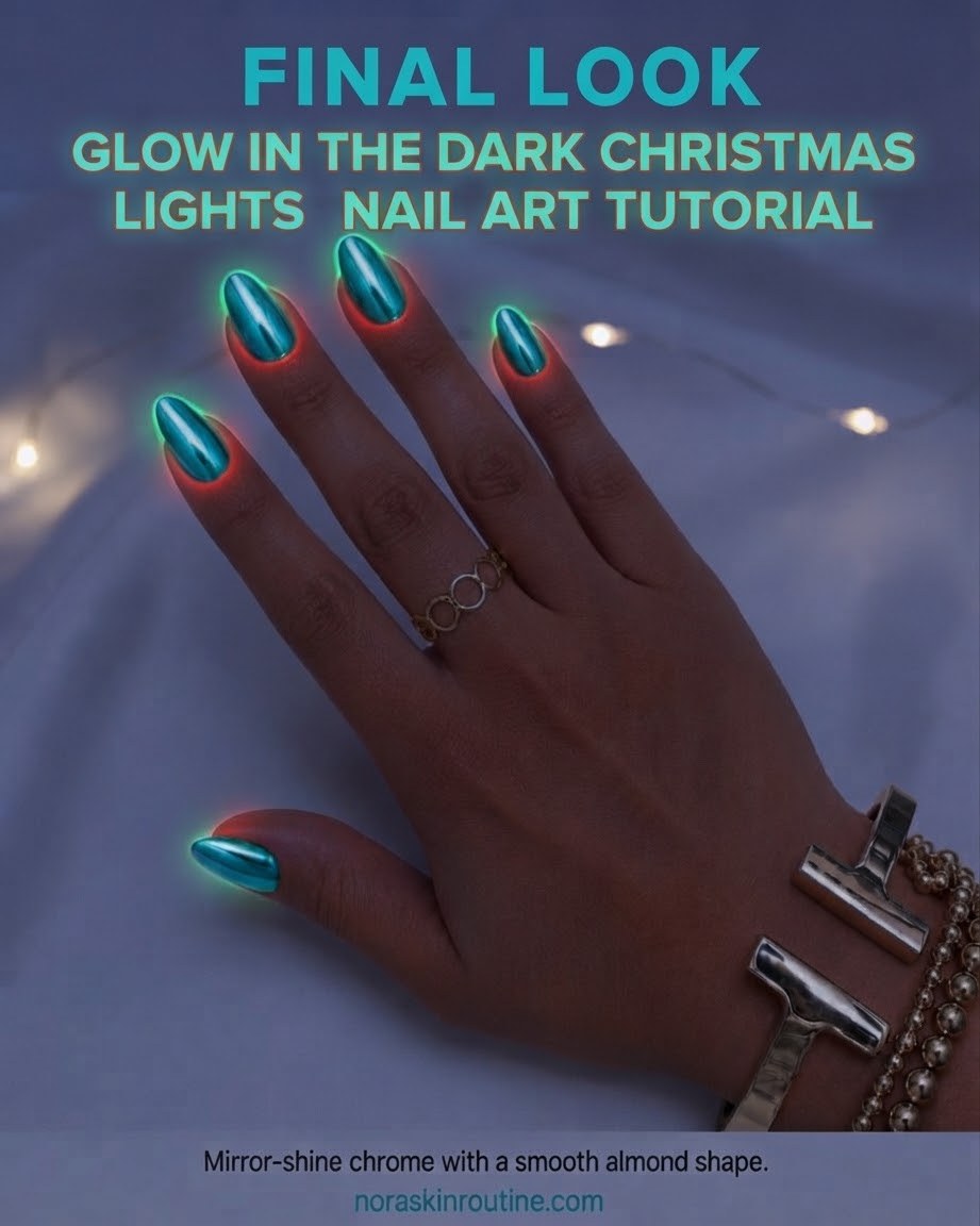 Glow In The Dark Christmas Lights Nail Art Tutorial