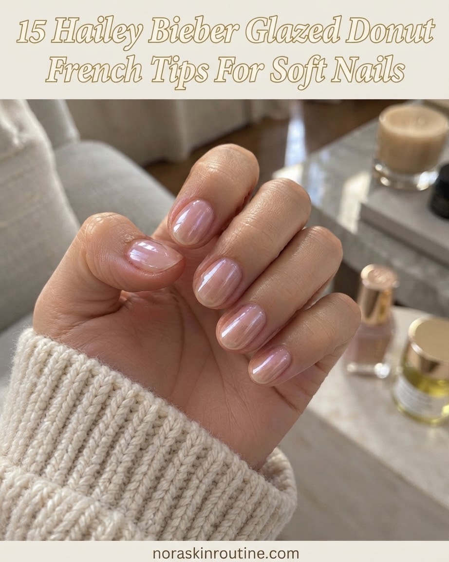 15 Hailey Bieber Glazed Donut French Tips For Soft Nails