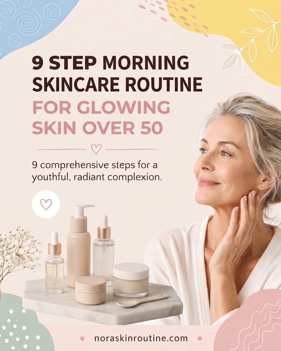 9 Step Morning Skincare Routine For Glowing Skin Over 50
