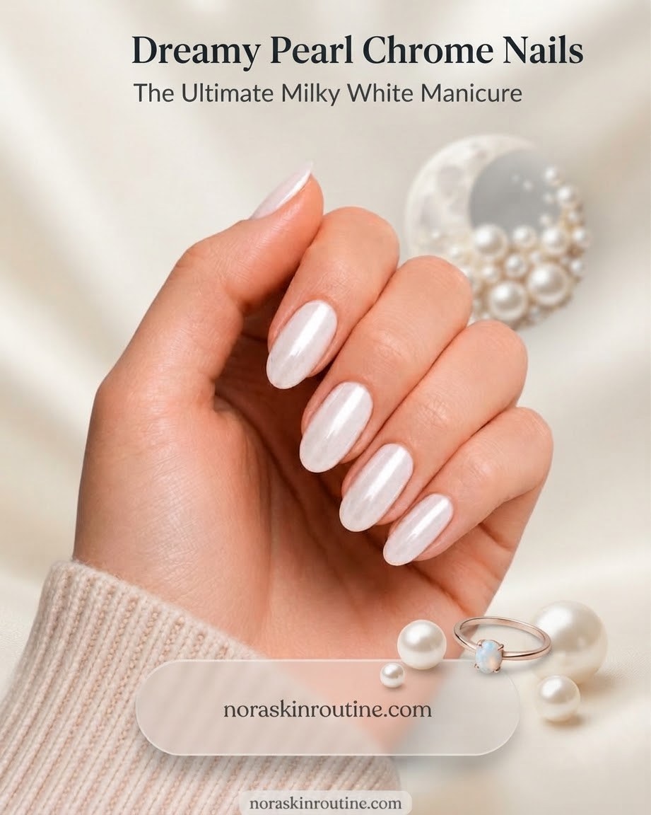 Dreamy Pearl Chrome Nails The Ultimate Milky White Manicure