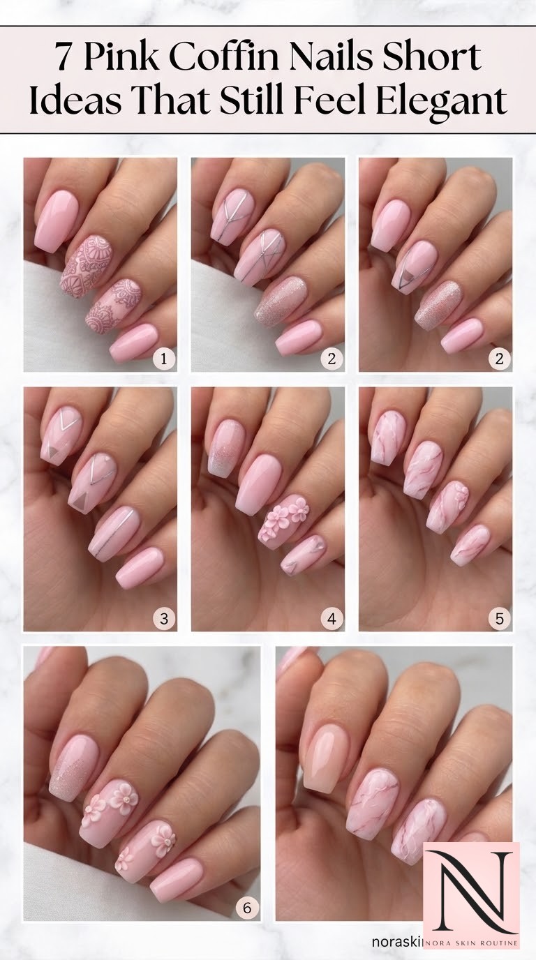 7 Pink Coffin Nails Short Ideas That Still Feel Elegant