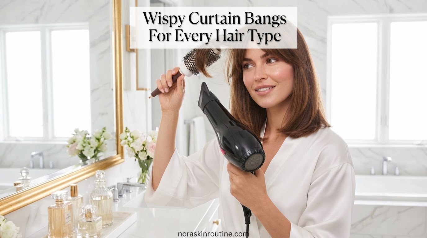 Wispy Curtain Bangs For Every Hair Type