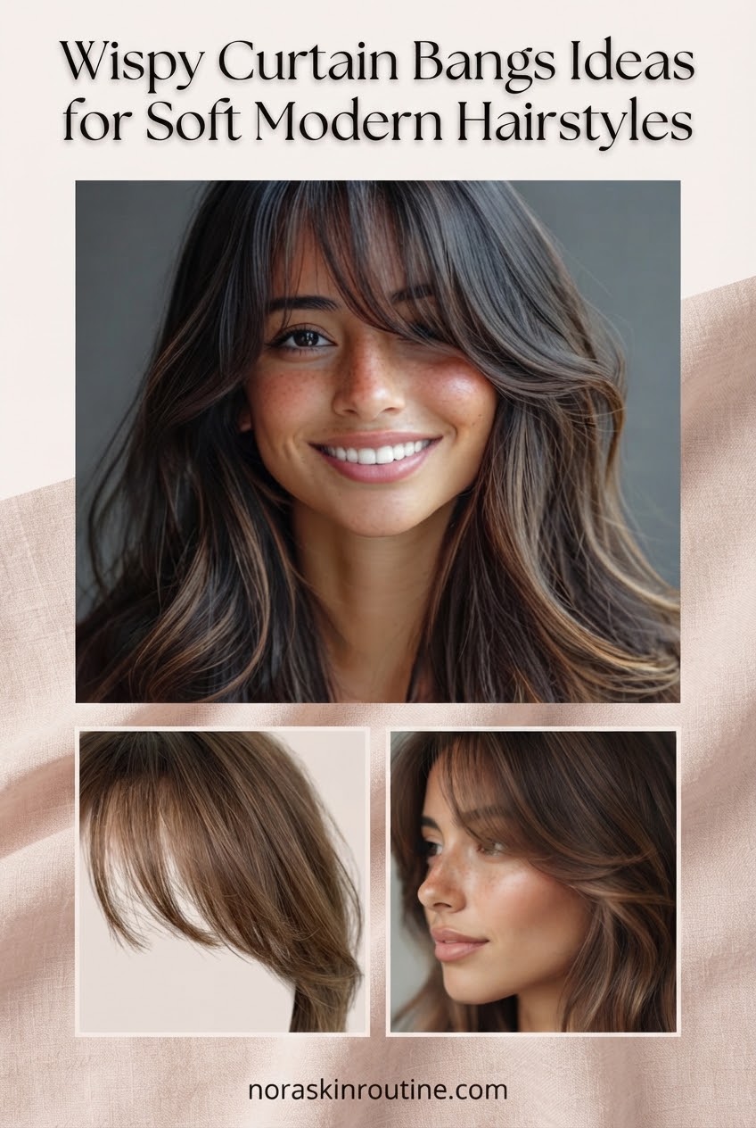 Wispy Curtain Bangs Ideas for Soft Modern Hairstyles