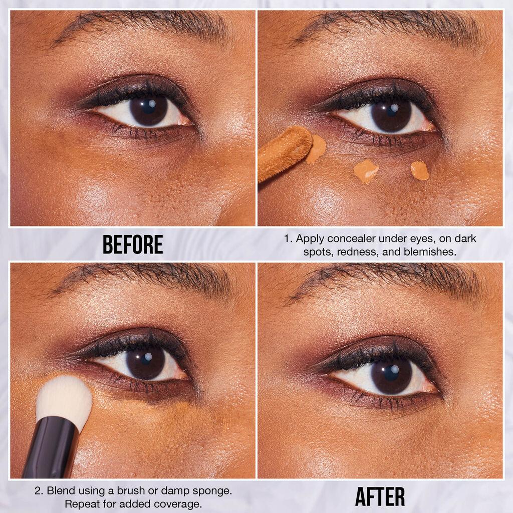 Concealer blending under eyes makeup