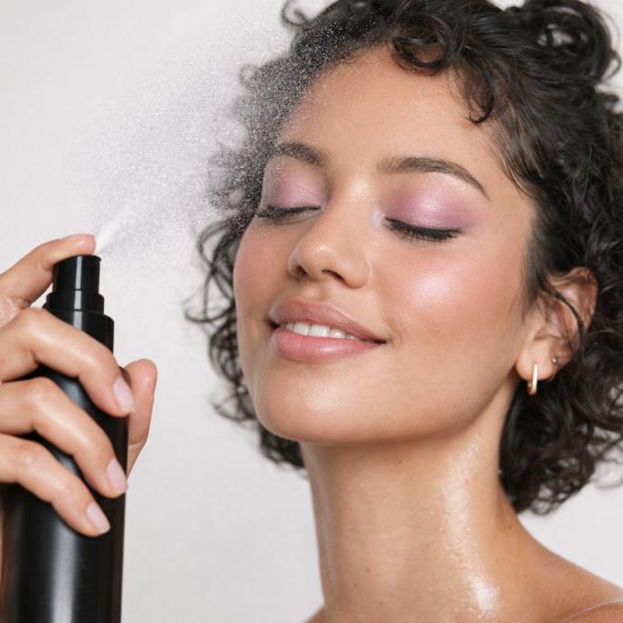 Setting spray finishing makeup routine