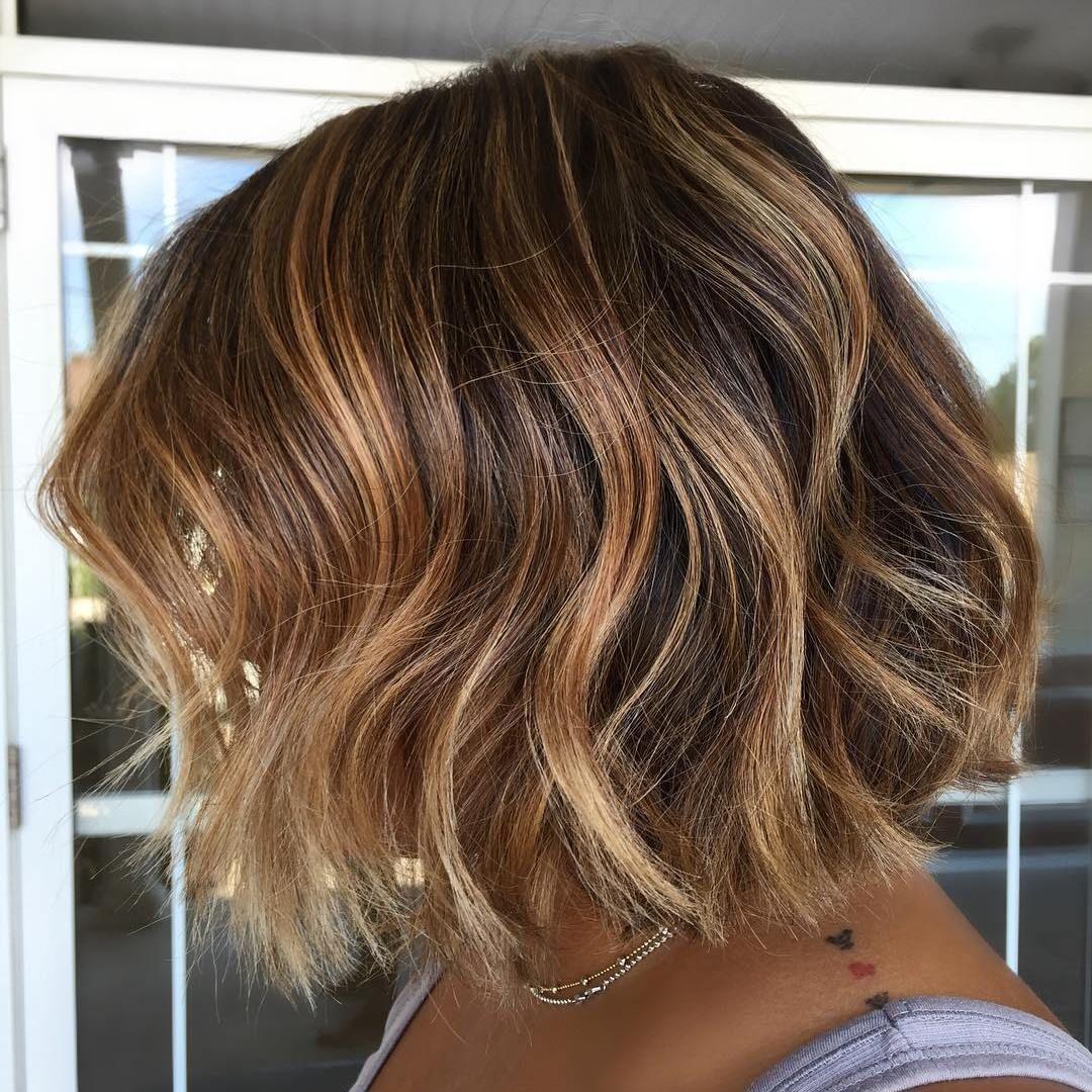 Short Brown Bob with Highlights Ideas to Try