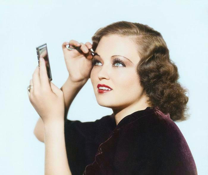 1930s thin arched brow Old Hollywood glamour makeup style