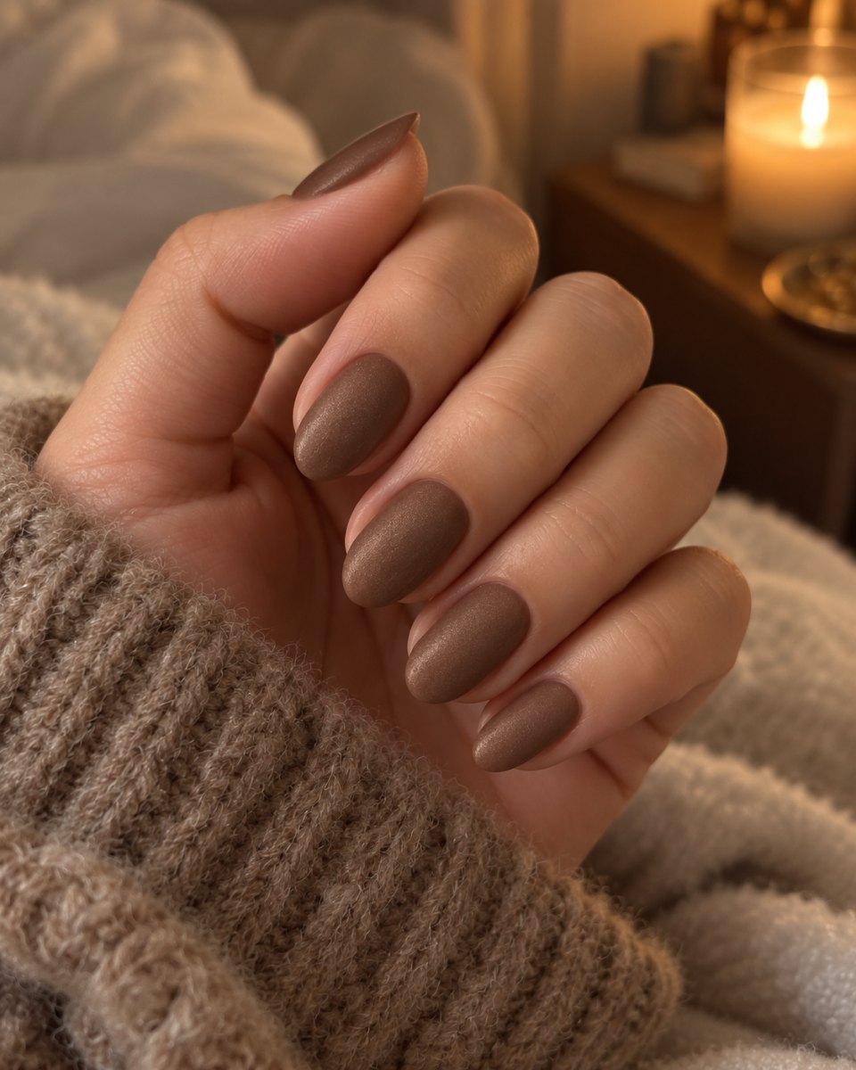 Velvet mocha brown nails